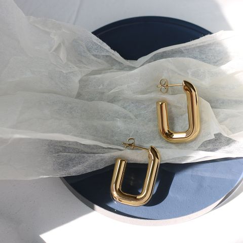 Titanium Steel U-shaped Square Ring Simple Earrings Wholesale Jewelry Nihaojewelry
