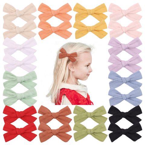 Cross-border New Arrival Champray Bow Barrettes Student Baby Hair Accessories Cotton Full Girl's Hairpin Hair Accessories Wholesale