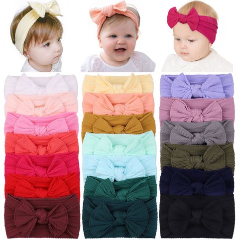Cross-border New Arrival Babies' Headwear Soft Knotted Bow Sheer Nylon Socks Wide Hair Band Children Baby Hair Accessories Wholesale
