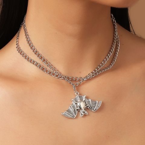 Creative Bat Pendent Multilayer Alloy Necklace Wholesale Nihaojewelry