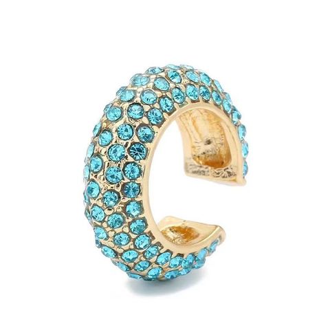 Wholesale Jewelry Fashion C Shape Alloy Artificial Gemstones Diamond Earrings