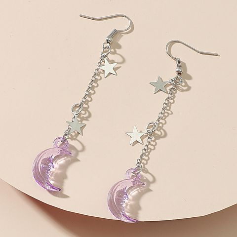 Star Pink Moon Long Tassel Earrings Wholesale Nihaojewelry
