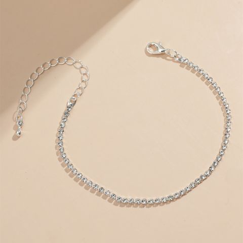 الفضة اللون حجر الراين سلسلة قابل للتعديل خلخال الجملة Nihaojewelry
