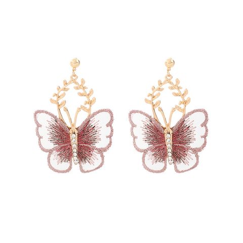 Fashion Metal Lace Butterfly Earrings Wholesale