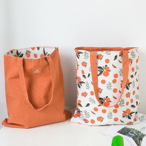 Fashion Printing Contrast Color Fabric Double-sided Cotton Linen Pocket Handbag Wholesale Nihaojewelry