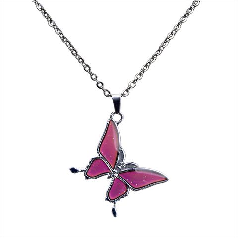 Fashion Butterfly Temperature Change Color Stainless Steel Necklace