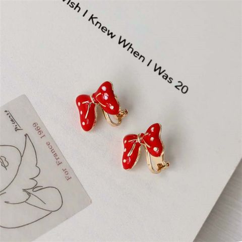 Wholesale Dripping Oil Simple Bow Earrings
