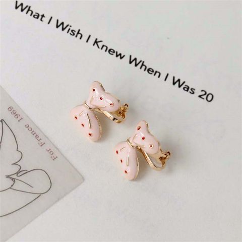 Wholesale Dripping Oil Simple Bow Earrings