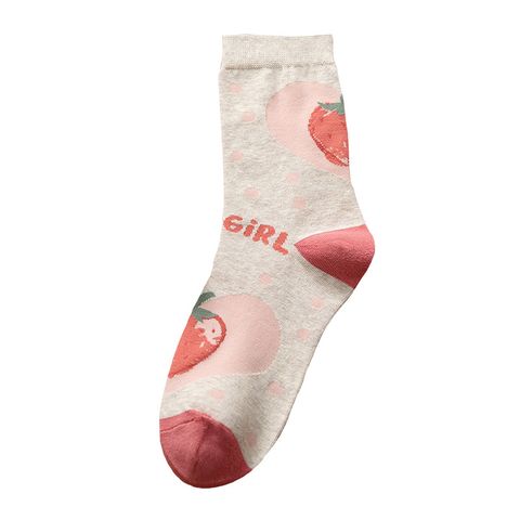 Korean Style Embroidered Strawberry Tube Socks Wholesale Nihaojewelry