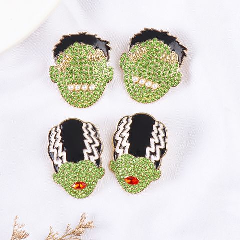 Cartoon Green Head Halloween Earrings Wholesale Jewelry Nihaojewelry