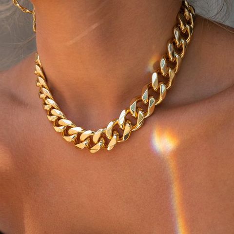 Collar De Aleación Chapado En Oro De Cadena Gruesa Estilo Punk Al Por Mayor Nihaojewelry