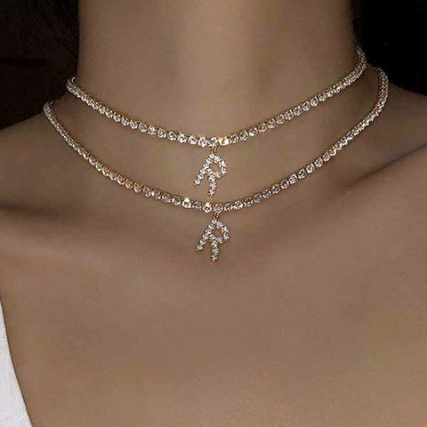 26 English Letter Diamond Pendant Necklace Wholesale Nihaojewelry