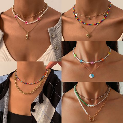 Bohemian Retro Contrast Color Miyuki Beads Tassel Woven Necklace Wholesale Nihaojewelry