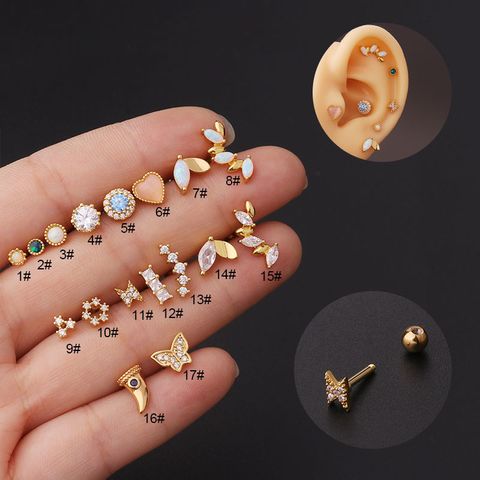 Ear Cartilage Rings & Studs Geometric 316 Stainless Steel  Copper Plating
