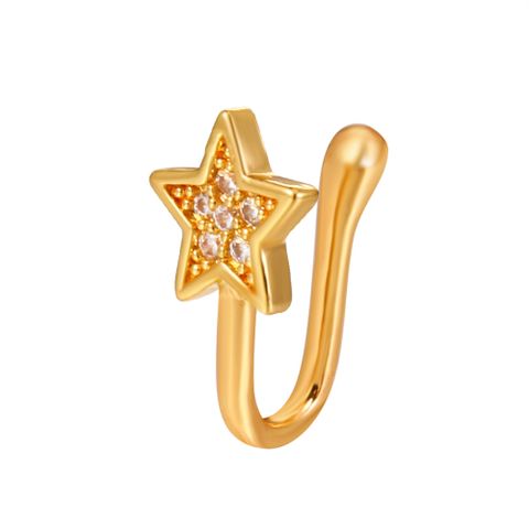 Fashion Copper Inlaid Zircon Star Nose Nail Wholesale Nihaojewelry