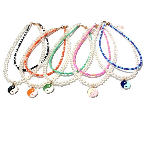 Bohemia Color Miyuki Beads Pearl Chain Tai Chi Necklace Wholesale Nihaojewelry