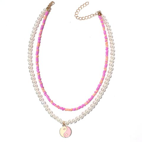 Bohemia Color Miyuki Beads Pearl Chain Tai Chi Necklace Wholesale Nihaojewelry