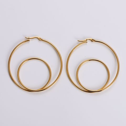 Simple Style Geometric Plating Stainless Steel No Inlaid 18K Gold Plated Earrings