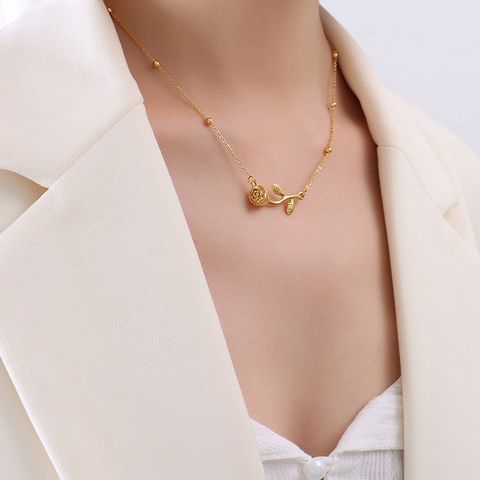 Choker Jewelry Rose Necklace Female Niche Clavicle Chain Simple Temperament Titanium Steel Necklace
