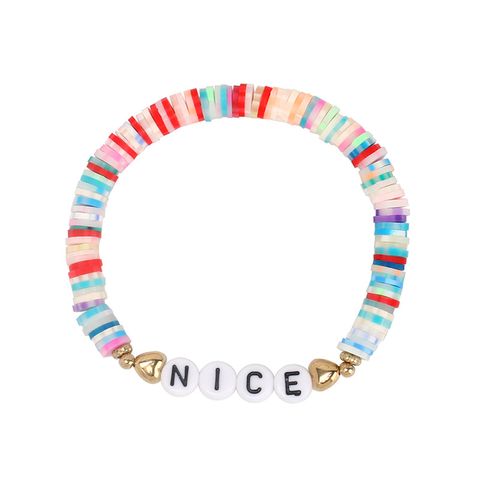 Color Soft Pottery English Alphabet Mama Bracelet Combination Set