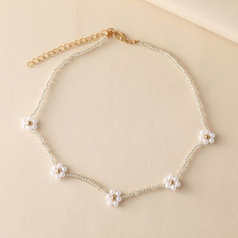 Simple Style Geometric Beaded Inlaid Pearls Women's Necklace