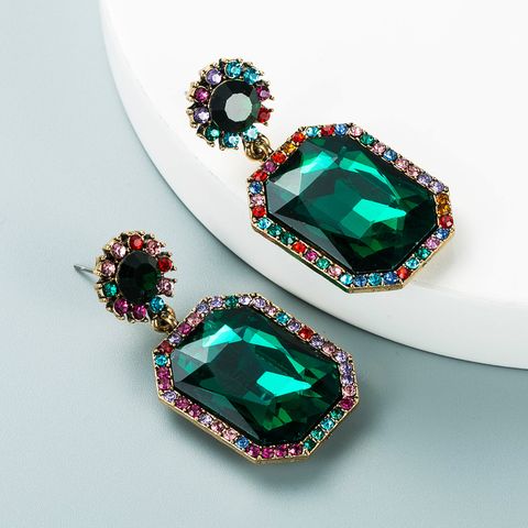 Fashion Alloy Square Diamond Geometric Long Earrings Wholesale Nihaojewelry