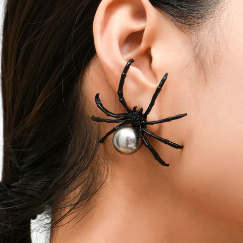 Cartoon Retro Cute Spider Pearl Stud Earrings Wholesale Nihaojewelry
