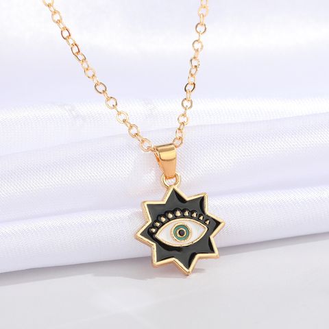 Fashion Eight-pointed Star Eye Pendent Alloy Necklace Wholesale Nihaojewelry