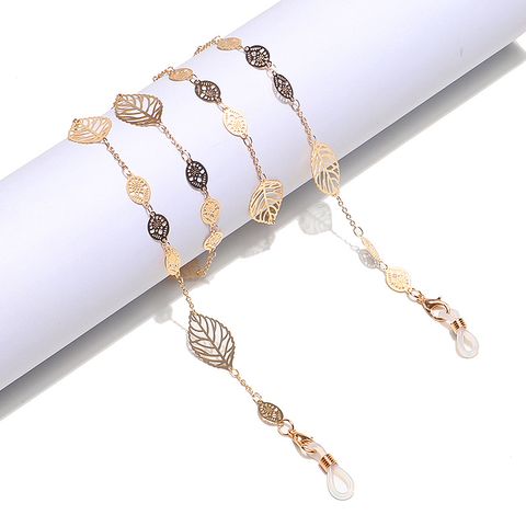 Golden Hollow Leaves Hand Chain