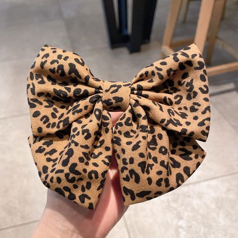 Korean Style Leopard Print Bow Hairpin Wholesale Nihaojewelry