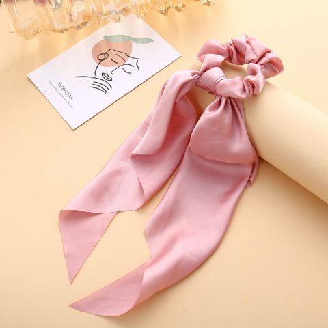 Knotted Ribbon Hair Scrunchies Satin Large Intestine Circle Monochrome Silky Scarf Hair Tie Lady Ponytail Wholesale Nihaojewelry