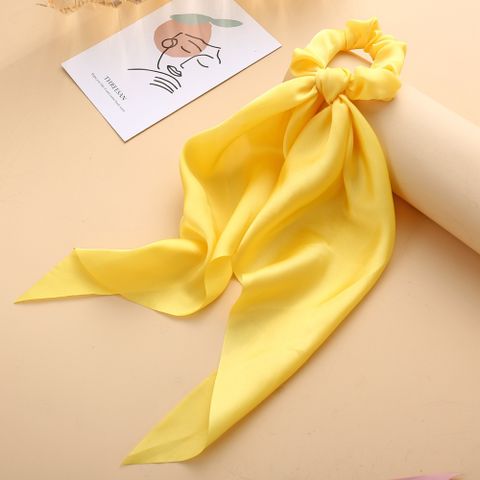 Knotted Ribbon Hair Scrunchies Satin Large Intestine Circle Monochrome Silky Scarf Hair Tie Lady Ponytail Wholesale Nihaojewelry