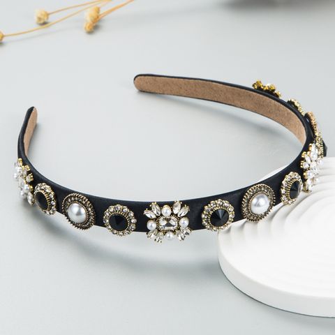 Baroque Butterfly Rhinestone Pearl Headband Female Simple Headband