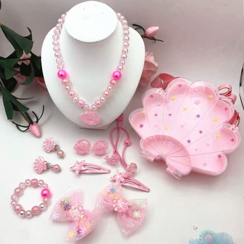 Ocean Series Princess Shell Backpack Children's Necklace Bracelet Hairpin Ring Set