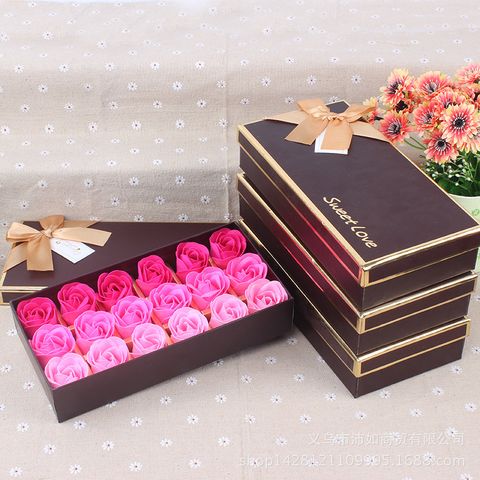 Valentine's Day Christmas Small Gifts 18 Roses Soap Flower Gift Box