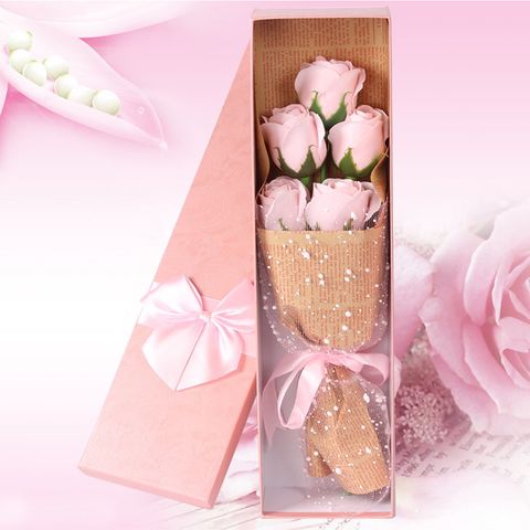 Wholesale Valentine's Day Mother's Day Gift 5 Soap Bouquet Simulation Rose Gift Box