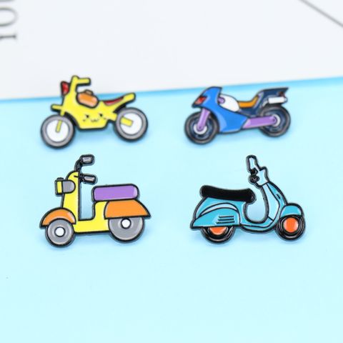 Cartoon Dripping Oil Motorcycle Simple Alloy Brooch Corsage Wholesale