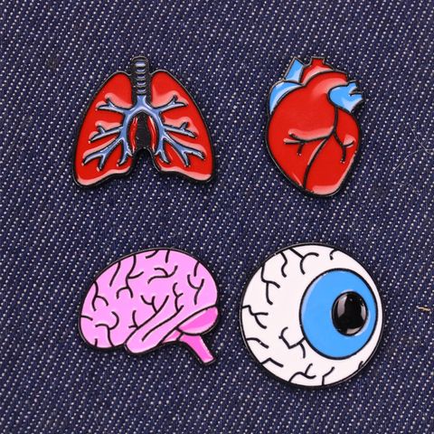 Color Drip Oil Human Organ Brooch Corsage Brain Eyes Lung Brooch Accessories