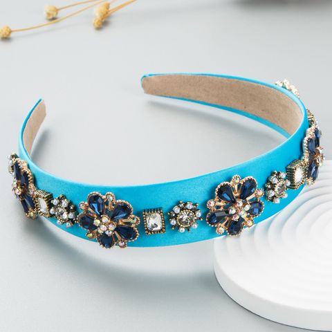 Baroque Inlaid Color Rhinestone Flower Hair Headband Accessories