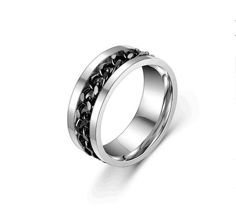 Turnable Titanium Steel Ring Female Decompression Ring European And American Jewelry