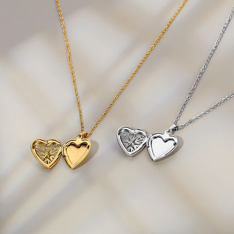 Heart-shaped Crystal Female Couple Jewelry Titanium Steel Necklace