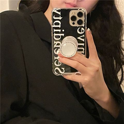Wholesale Fashion Letter Mirror Bracket Mobile Phone Case For