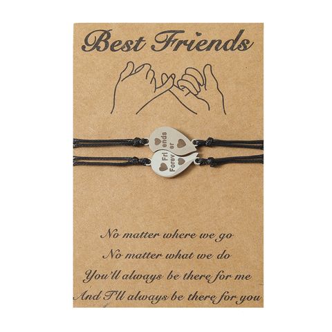 New Friends Friendship Bracelet Creative Stainless Steel Lettering Wax Thread Hand-woven Bracelet
