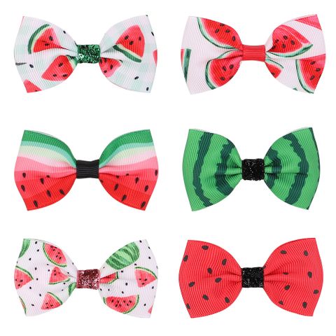 New Fruit Print Bow Hairpin Baby Watermelon Bangs Clip Children's Hair Accessories