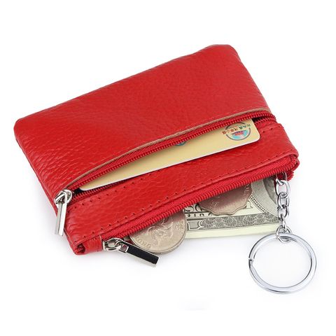 Simple Leather Key Bag First Layer Leather Small Coin Purse Wholesale