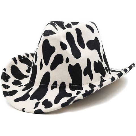 Fashion Thickened Fabric Double-sided Contrast Color Hat Rolled Brim Cowboy Felt Hat