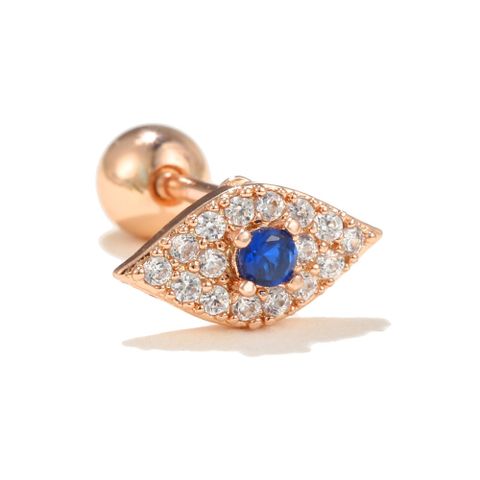 Devil's Eye Ear Bone Studs Twisting Ball Piercing Copper Jewelry Earrings