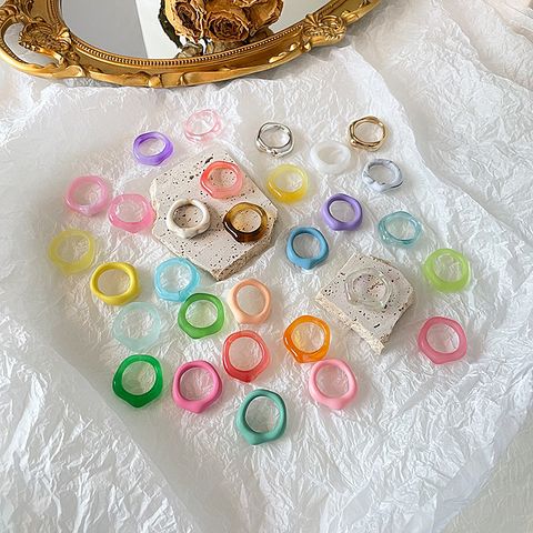 Simple Style Geometric Resin Polishing Women's Rings 1 Piece