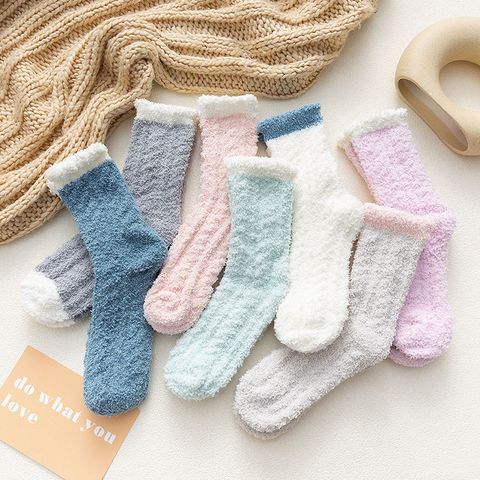 Women's Fashion Color Block Polyester Ankle Socks 1 Set