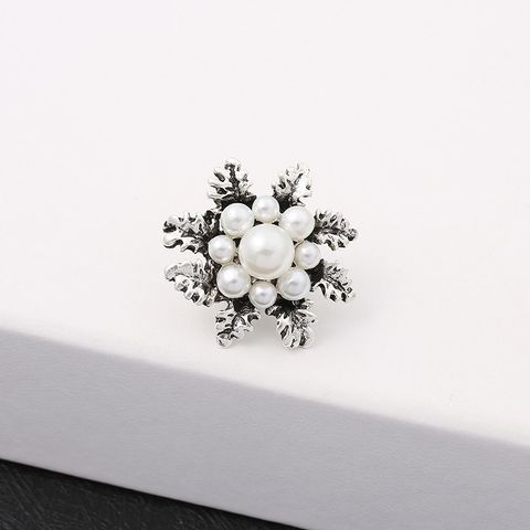 Fashion Flower Alloy Enamel Artificial Pearls Unisex Brooches